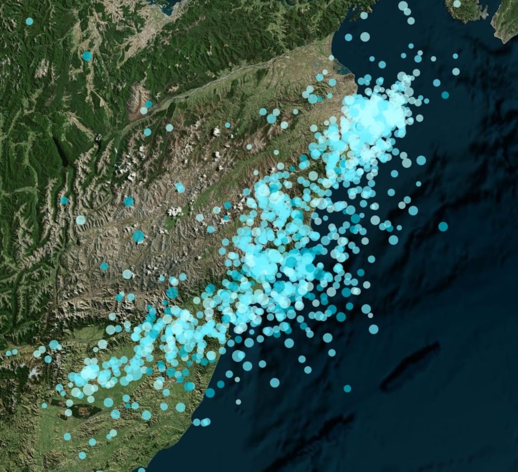 The aftershocks measured from 12am Sunday night until 10.30am today.