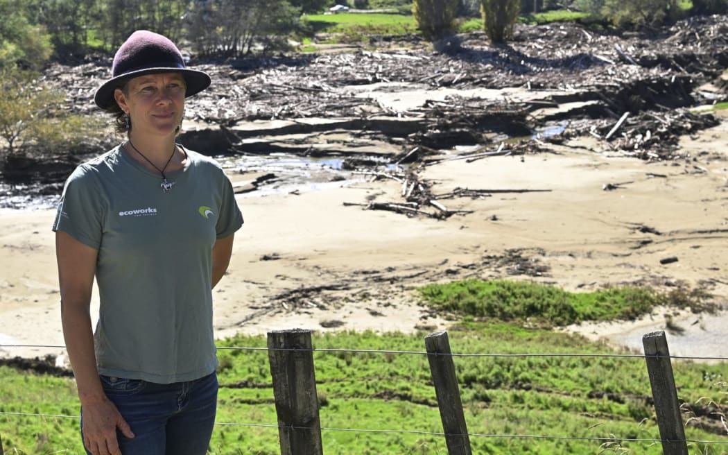 Robyn Wilkie in front of the Waimatā River.