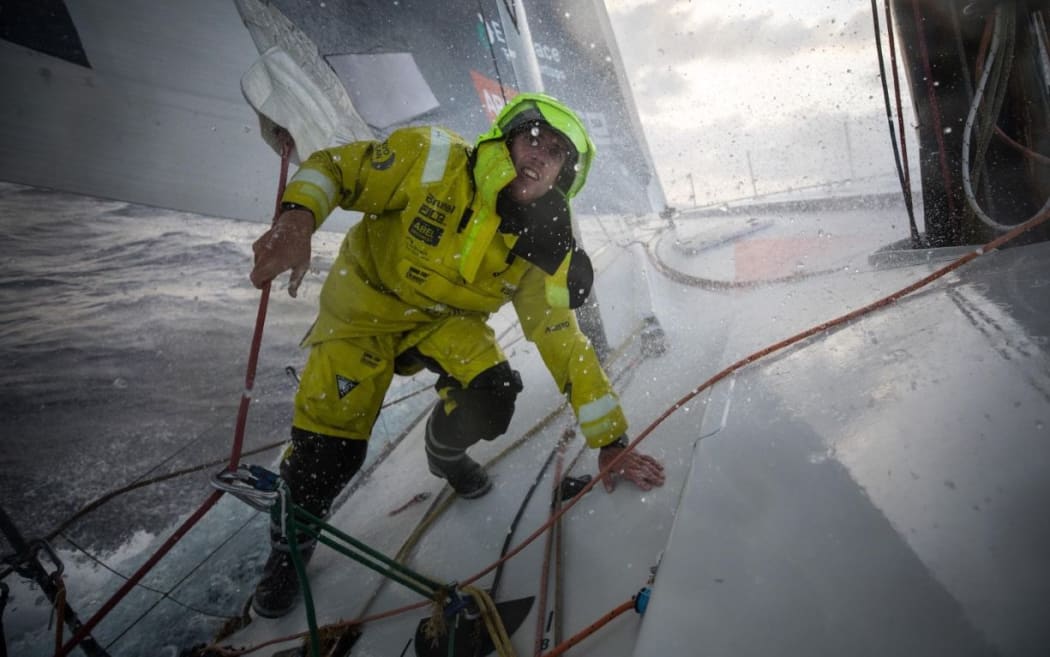 Peter Burling competing in the 2017-18 Volvo Ocean Race.