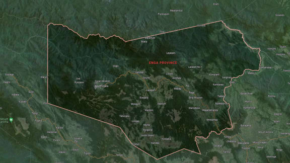 Satellite map view of Enga Province in Papua New Guinea.