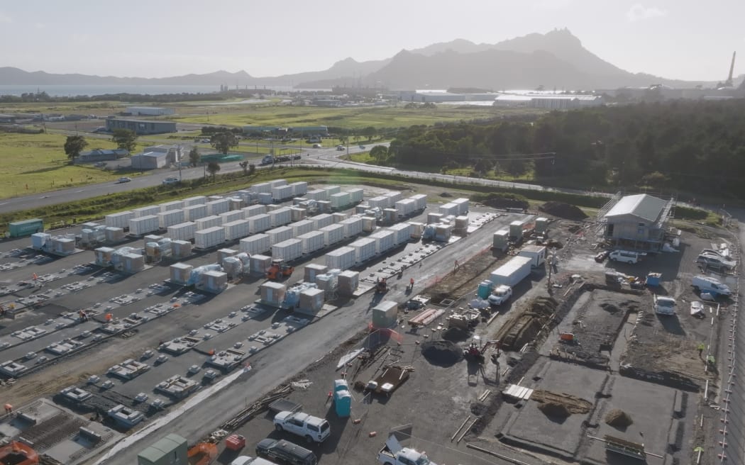 Meridian’s battery energy storage site (BESS) under construction at Marsden Point.