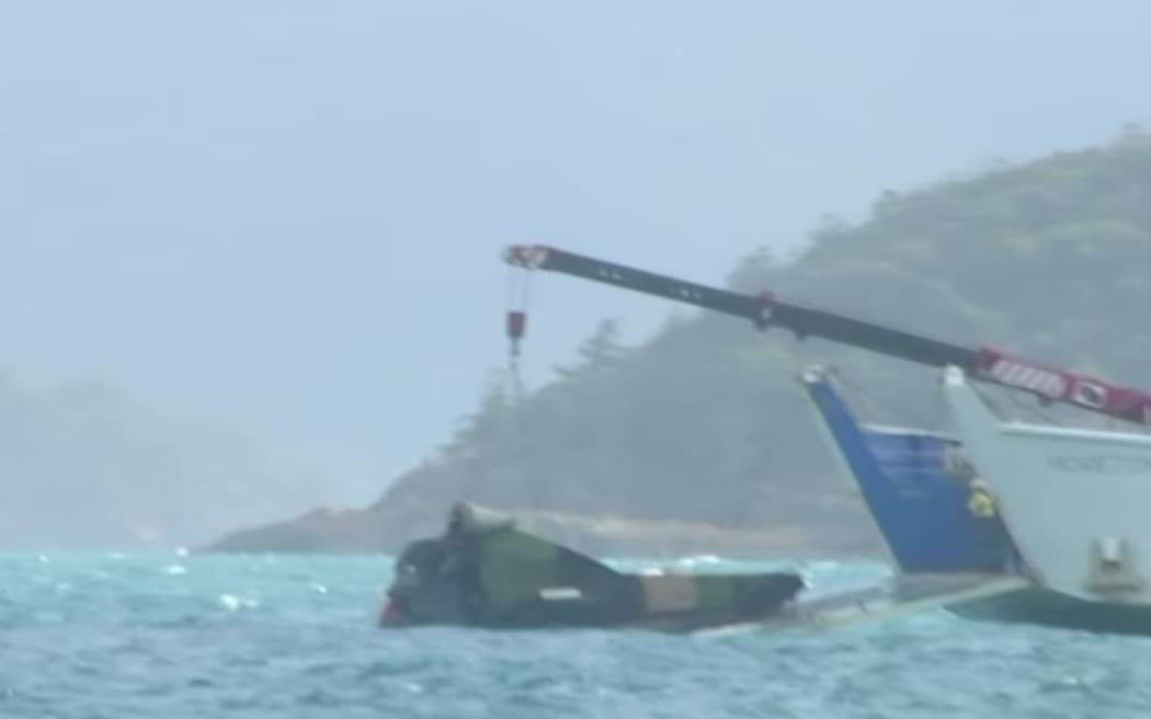 Wreckage was pulled from waters off the Queensland coast on Saturday.