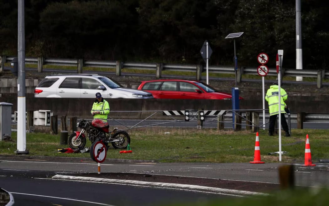 Crash scene where motorcyclist died July 2023