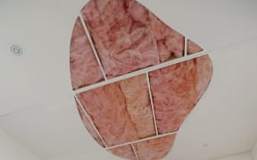 Insulation in a ceiling.