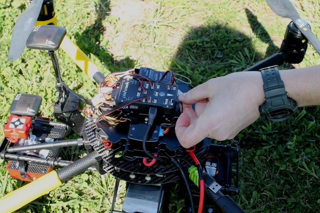 Close up of quadcopter and camera