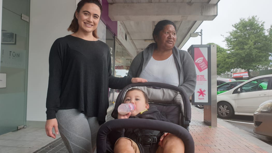 Gloriana Wilson with mum Patricia and youngster Michael.