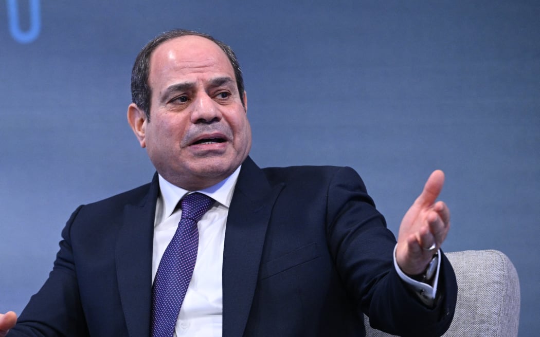 Egyptian President Abdel Fattah al-Sisi meets with US Secretary of State Antony Blinken during the US-Africa Leaders Summit at the Walter E. Washington Convention Center in Washington, DC, on 14 December, 2022.