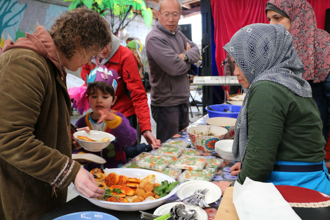 Dah (Malaysia) and Habiba (Syria) sell homemade treats at The Remakery