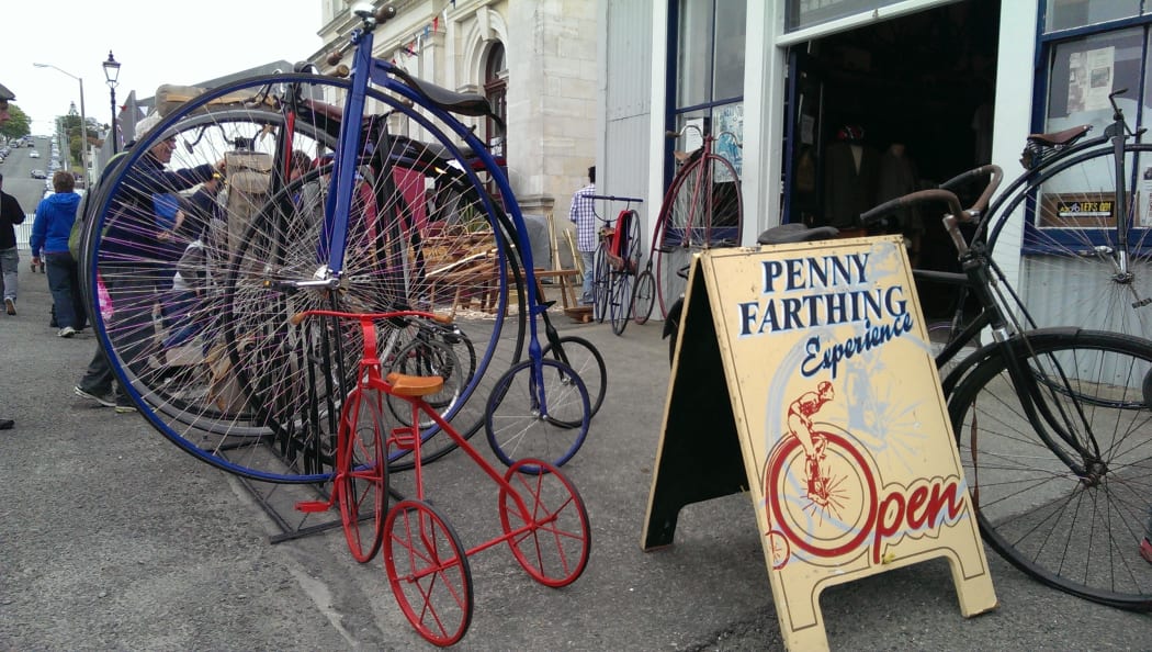 Penny farthing bikes featured at the Victorian fete day.