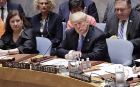 President Donald Trump at a UN Security Council meeting.