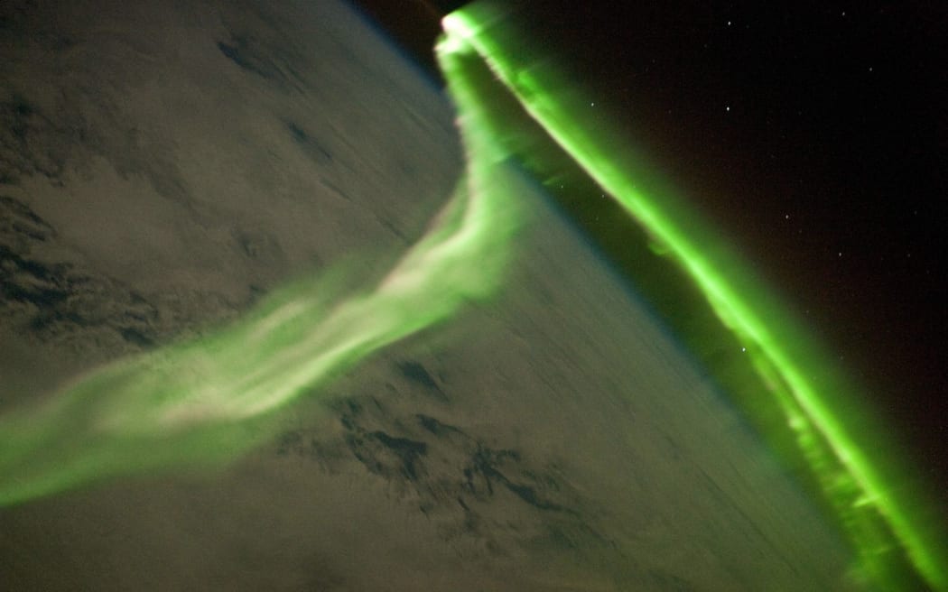 The aurora australis observed from the International Space Station.