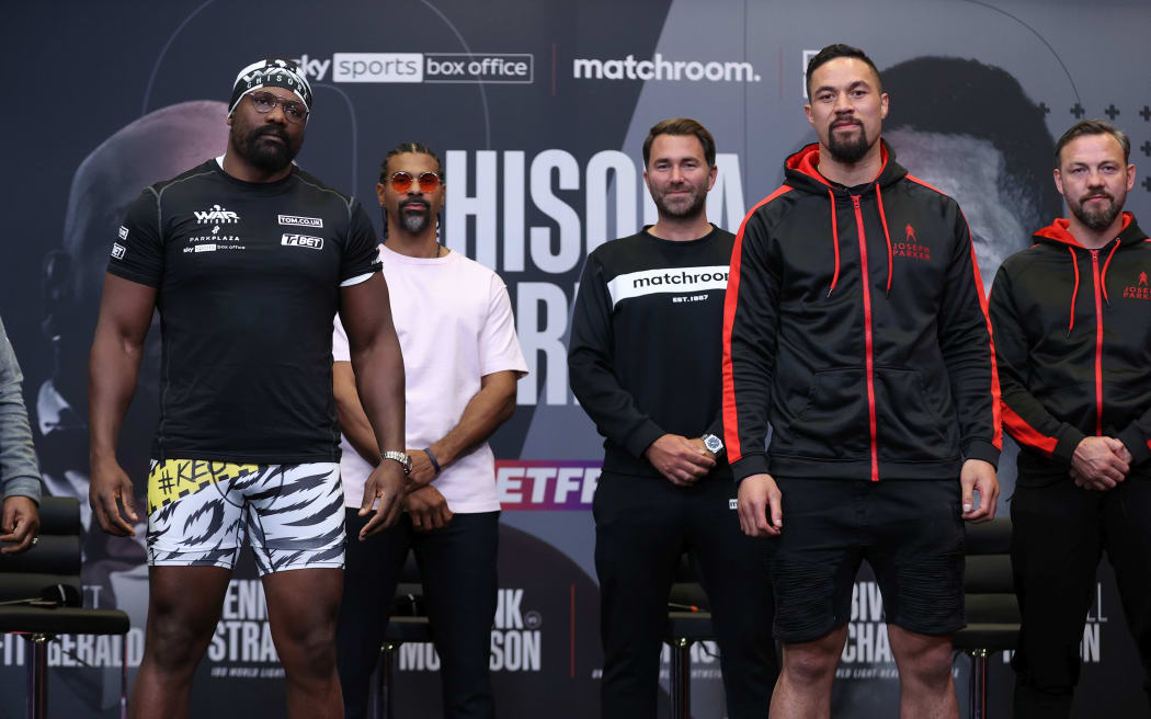 Dereck Chisora and Joseph Parker ahead of their heavyweight fight in Manchester.