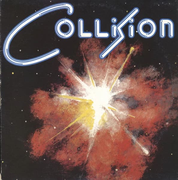 The album cover of Collision shows an illustrated explosion.