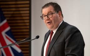 Minister of Finance Grant Robertson speaking at the briefing for a Covid-19 daily update on 17 April, 2020.