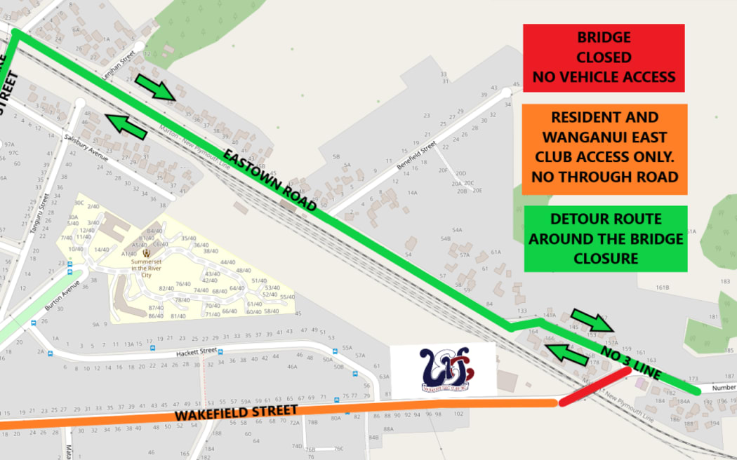 The detour route for vehicles.