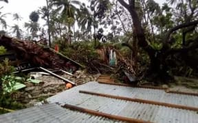 Roof ripped off house by Cyclone Harold