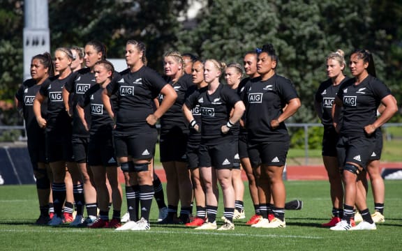 The Black Ferns perform their haka.