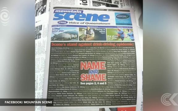 Queenstown paper makes no apologies for drunk driving name & shame