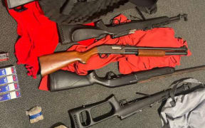 The firearms found in Papatoetoe by police.