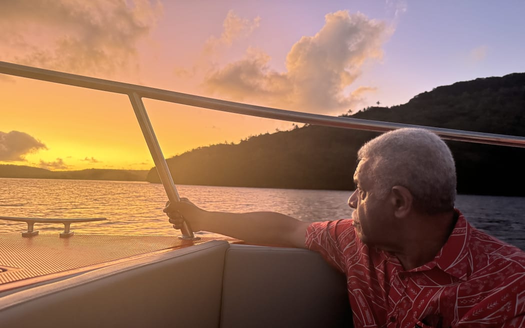 New Caledonia President Louis Mapou in the Tonga island group of Vava'u.