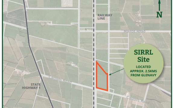 The Canterbury waste to energy plant’s proposed location near Glenavy, Waimate.