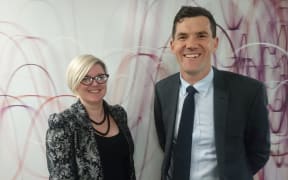 Upbeat's Zoe George and Wellington Mayor Justin Lester