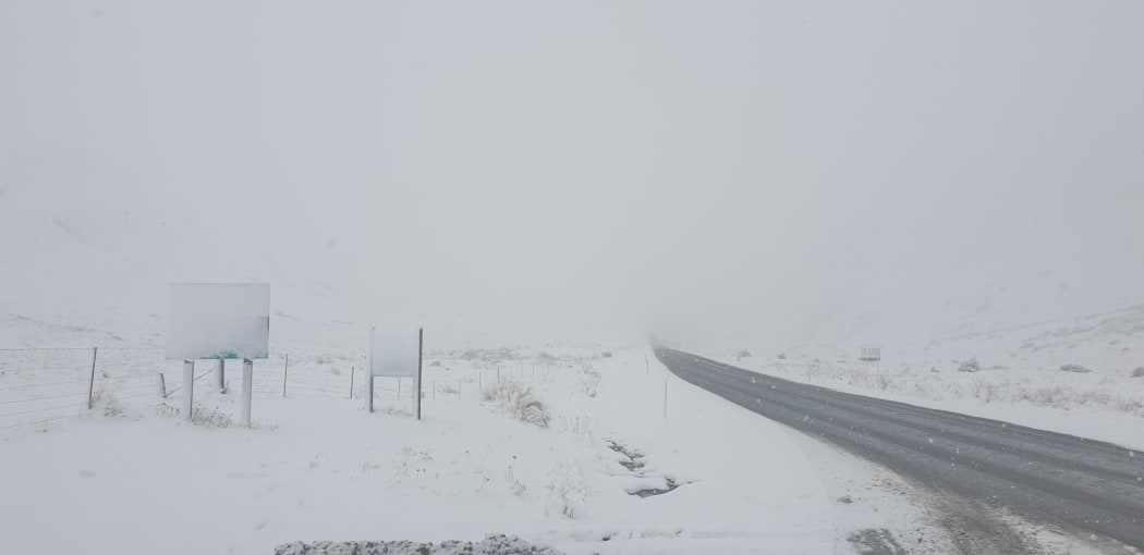 Snow on the Lindis Pass 1 September 2020