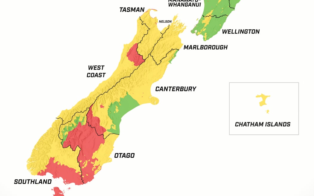 South Island fire map as of 26/1/23