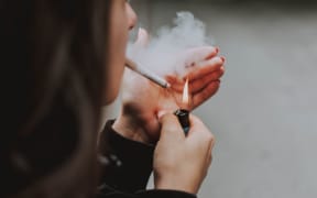 young woman smoking