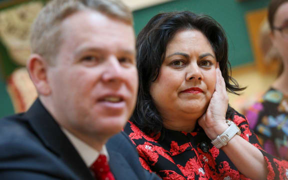 Chris Hipkins and Ayesha Verrall in Dunedin