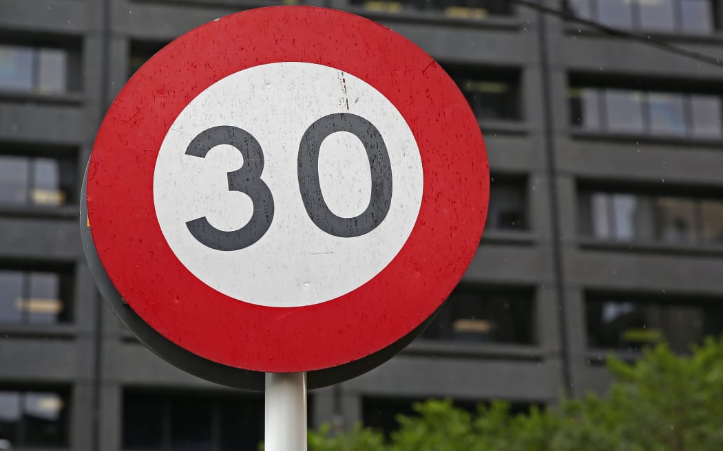 Generic traffic sign 30km in Wellington.