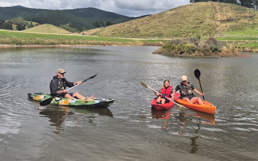 Lake Braemore offers new recreational opportunities for those like the Jackson-Fry family enjoying the kayaks.