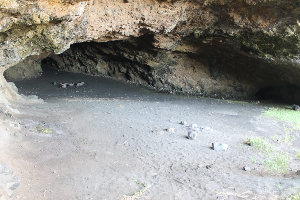 Inside the Whatipu cave.
