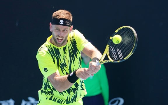 Michael VENUS (NZL) plays with John Pers (AUS) against Rajeev RAM (USA) and Joe SALISBURY(GBR) on Court 6 during Day 8 of the Australian Open at Melbourne Park on Monday, February 15, 2021.