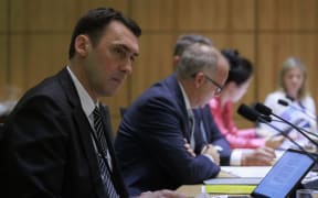 NZ First MP Jamie Arbuckle during a select committee meeting.