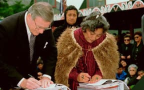 The signing, in 1995.