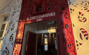 The iconic wharenui at Te Tii Marae.
