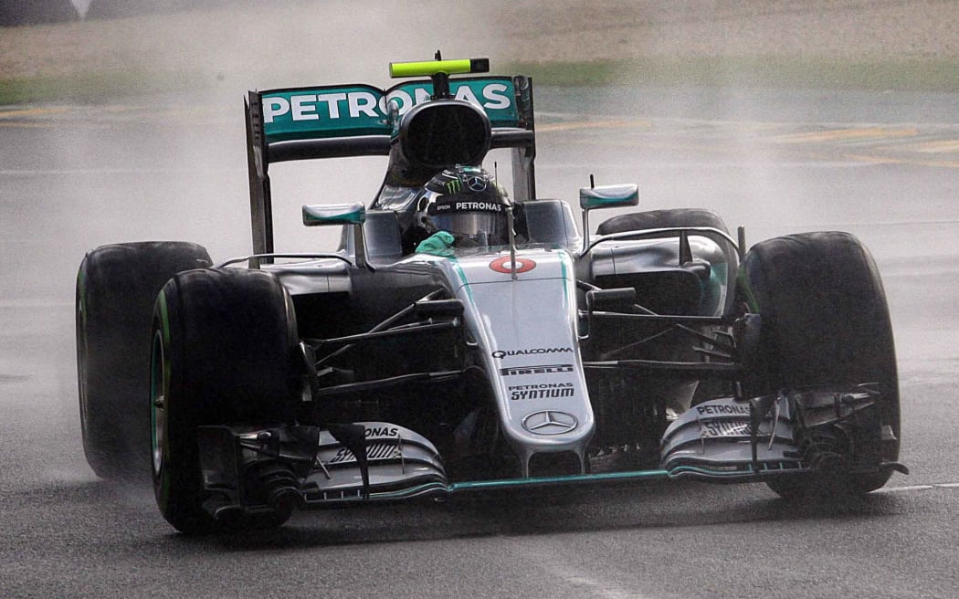 Niko Rosberg in Melbourne rain