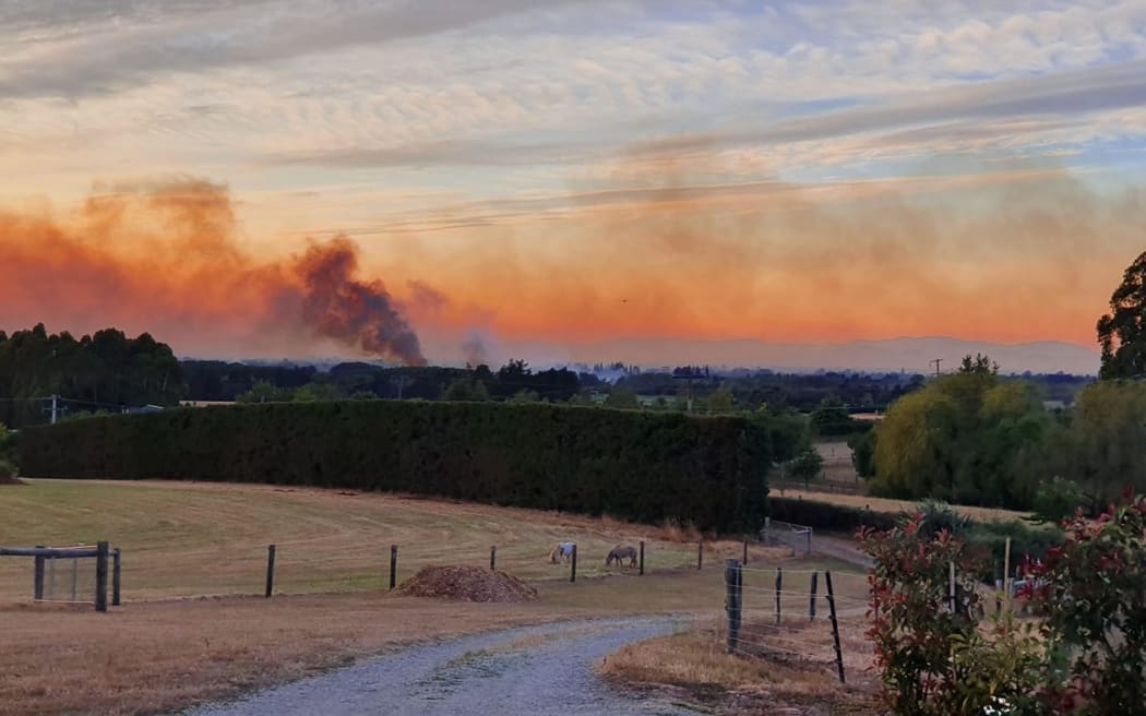 Smoke from fires in Canterbury.
