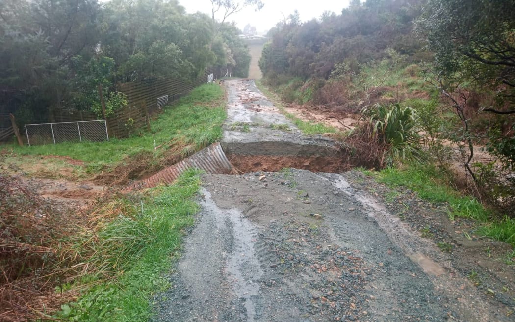 Flood damage to Jeff Rooney's property in Lud Valley near Nelson