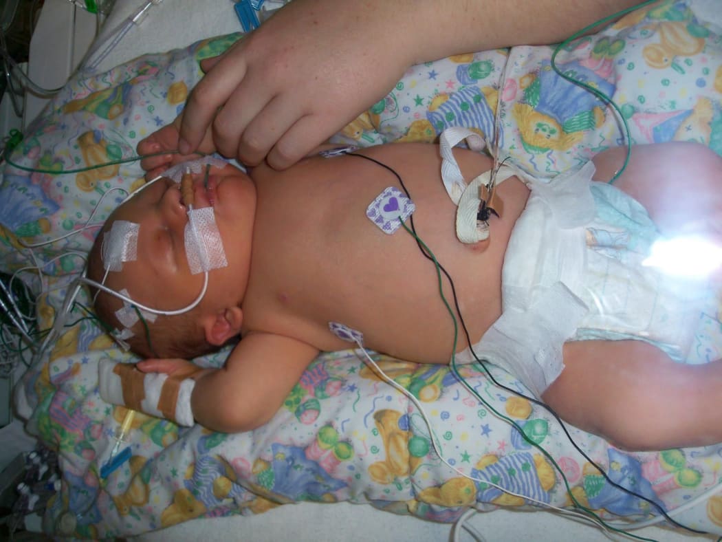 Ben Dickson as a newborn