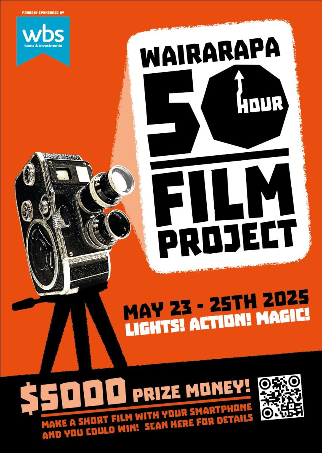 A poster advertising the Wairarapa 50 Hour Film Festival.