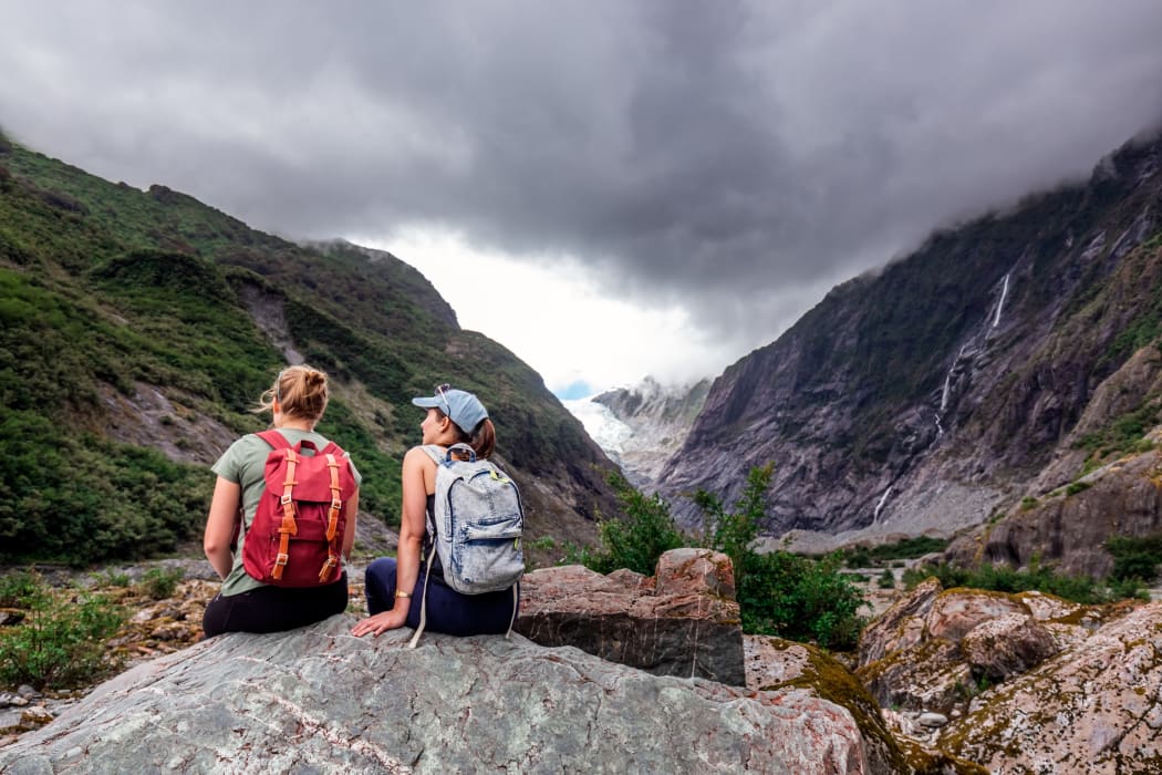 Hiking at the Franz Josef Glacier, New Zealand. Travel, toursim.