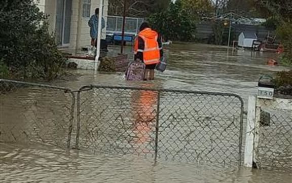 Marie Tuahine's house in the Wairoa flood of June 2024.