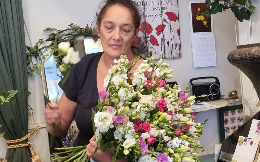 Florist Laura Newcombe who is in a spat with Julie Anne Genter