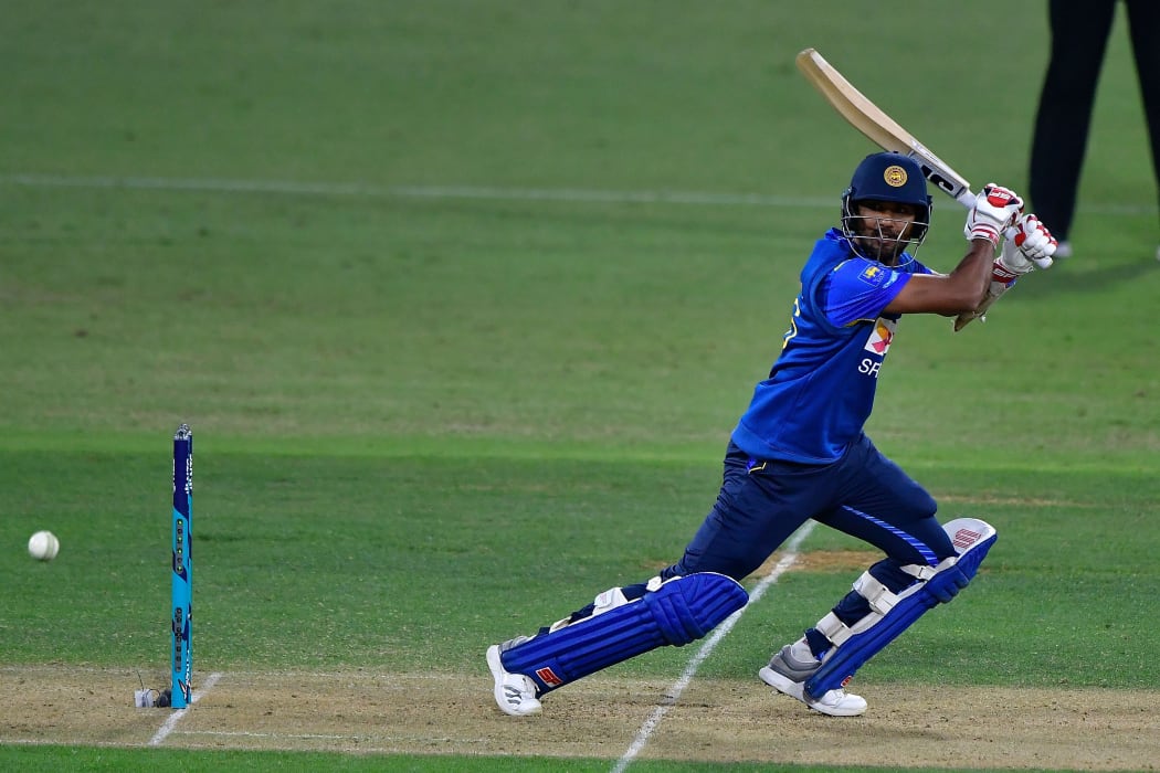 Sri Lanka's Dinesh Chandimal plays a shot during the first ODI cricket match between New Zealand and Sri Lanka.