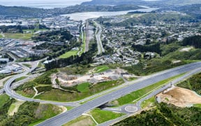 Porirua with Transmission Gully in the foreground.