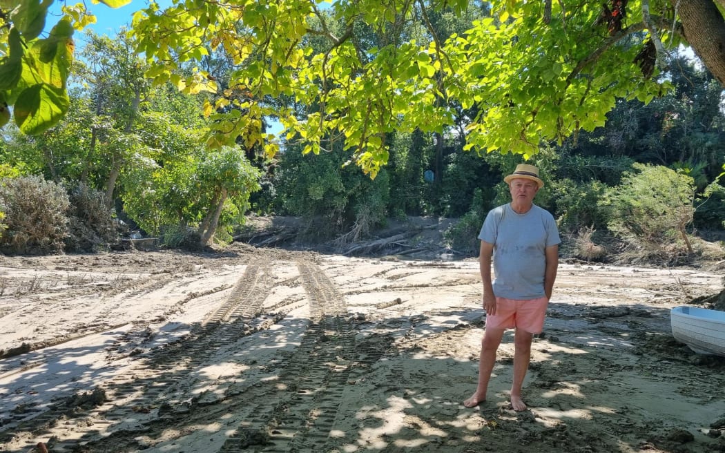 Hugo McGuinness says he'll have to battle with mounds of silt to recreate his gardens. The shock of the damage to his property took time to process, and only hit him days after Cyclone Gabrielle swept through, he said.