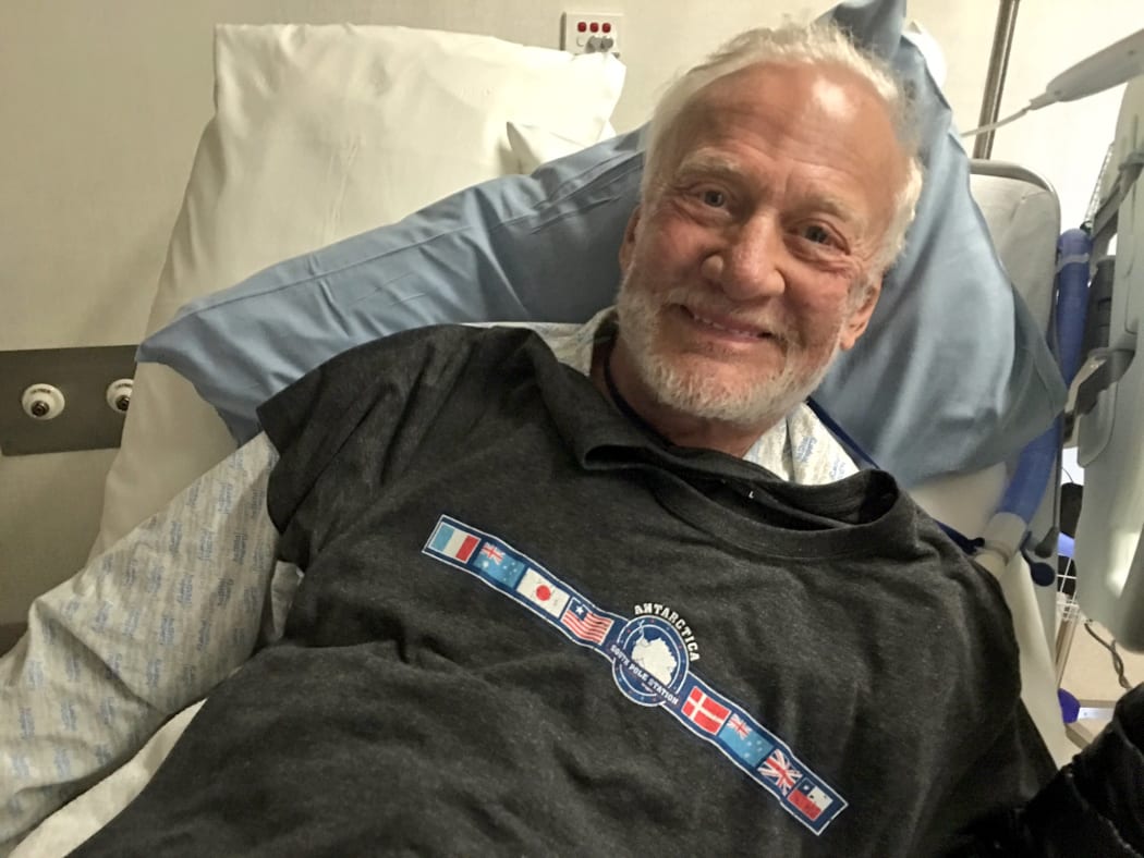 American astronaut Buzz Aldrin was evacuated from Antarctica because he was showing signs of altitude sickness, he says.