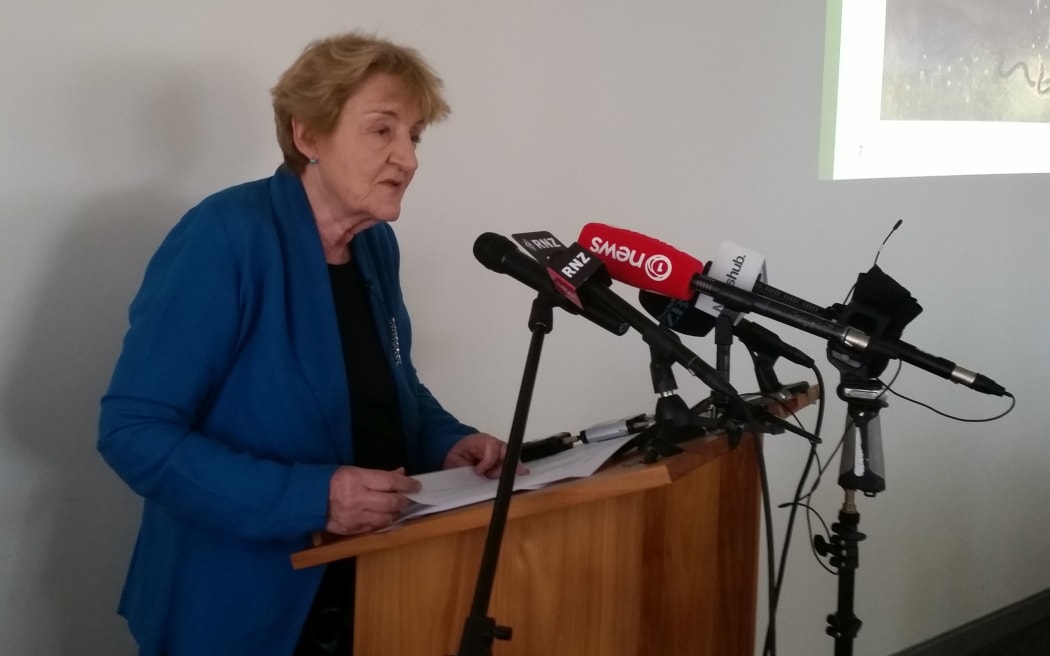 Parliamentary Commissioner for the Environment Dr Jan Wright at the release of her greenhouse gases report.